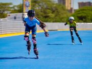 Luis Caldera y el ministro de Deporte inauguraron el Patinódromo «Alfredo León Moreno» en la Vereda del Lago