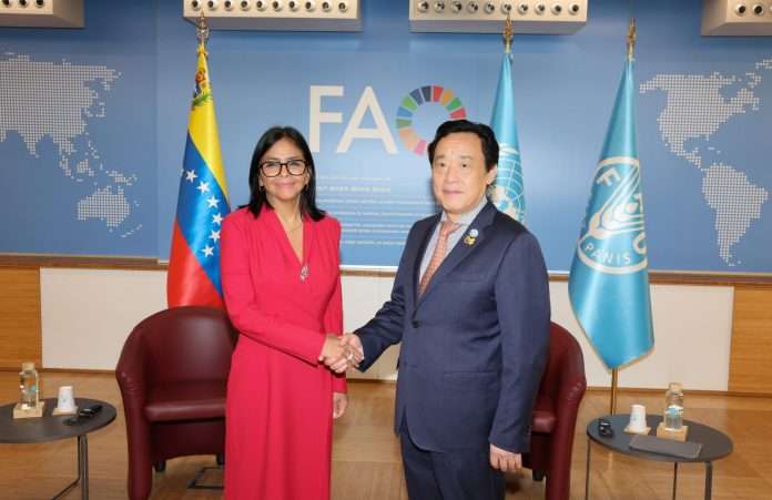Presidenta Delcy pide apoyo a la FAO para el plan Venezuela Alimenta